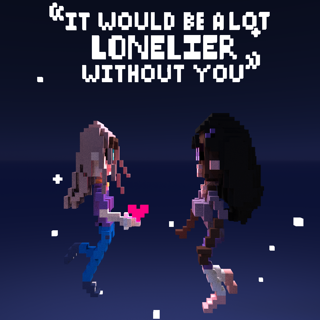 young lesbian love voxel art
