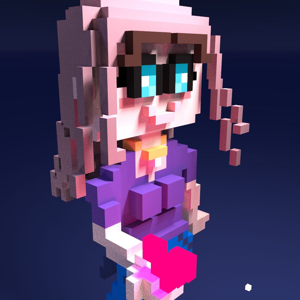 young lesbian love voxel art