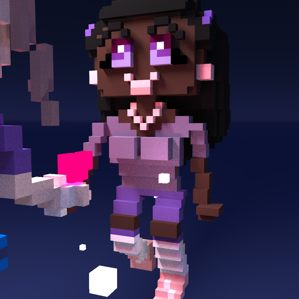 young lesbian love voxel art